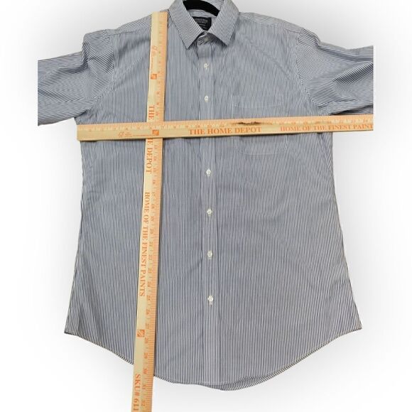 Nordstrom Men's Shop Pin Stripe wrinkle free cotton button down shirt 16 34-35 - Picture 2 of 6